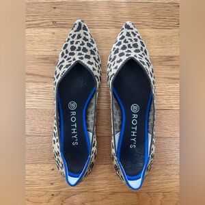 Rothy's Women's Animal Print Point II Flats - Black and Tan - size 8.5